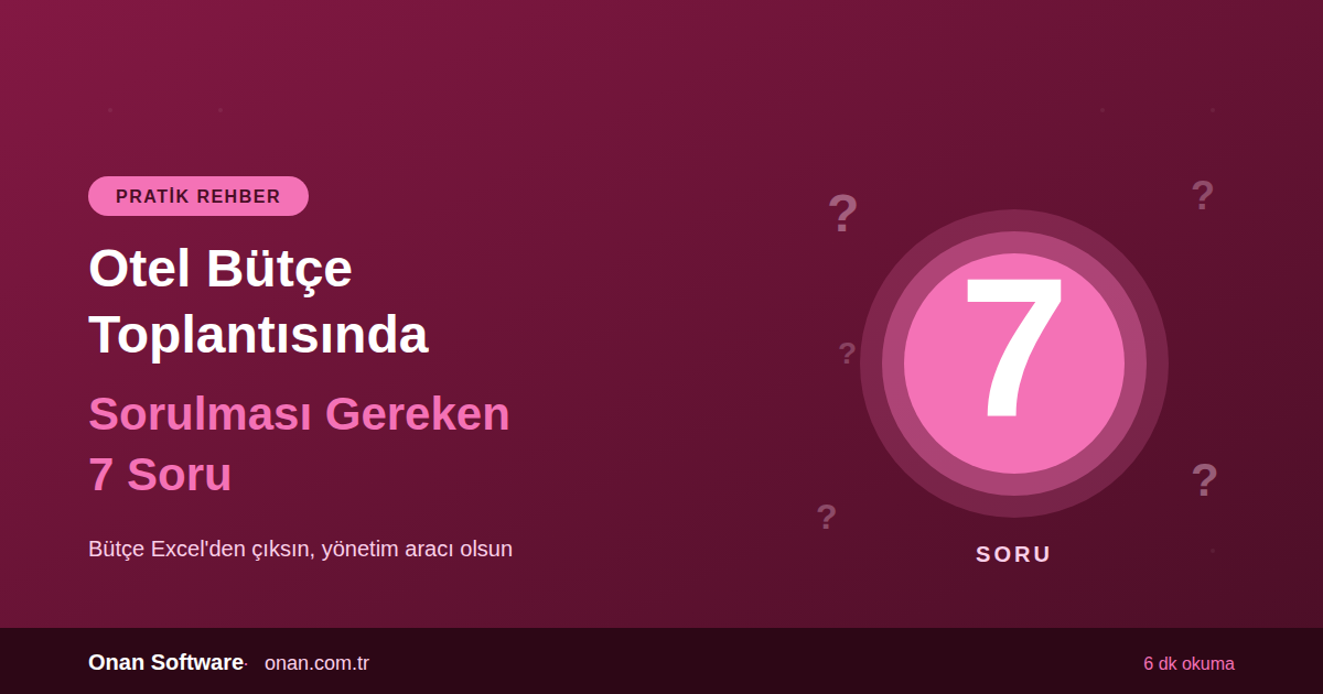 Otel Bütçe Toplantısında Sorulması Gereken 7 Soru