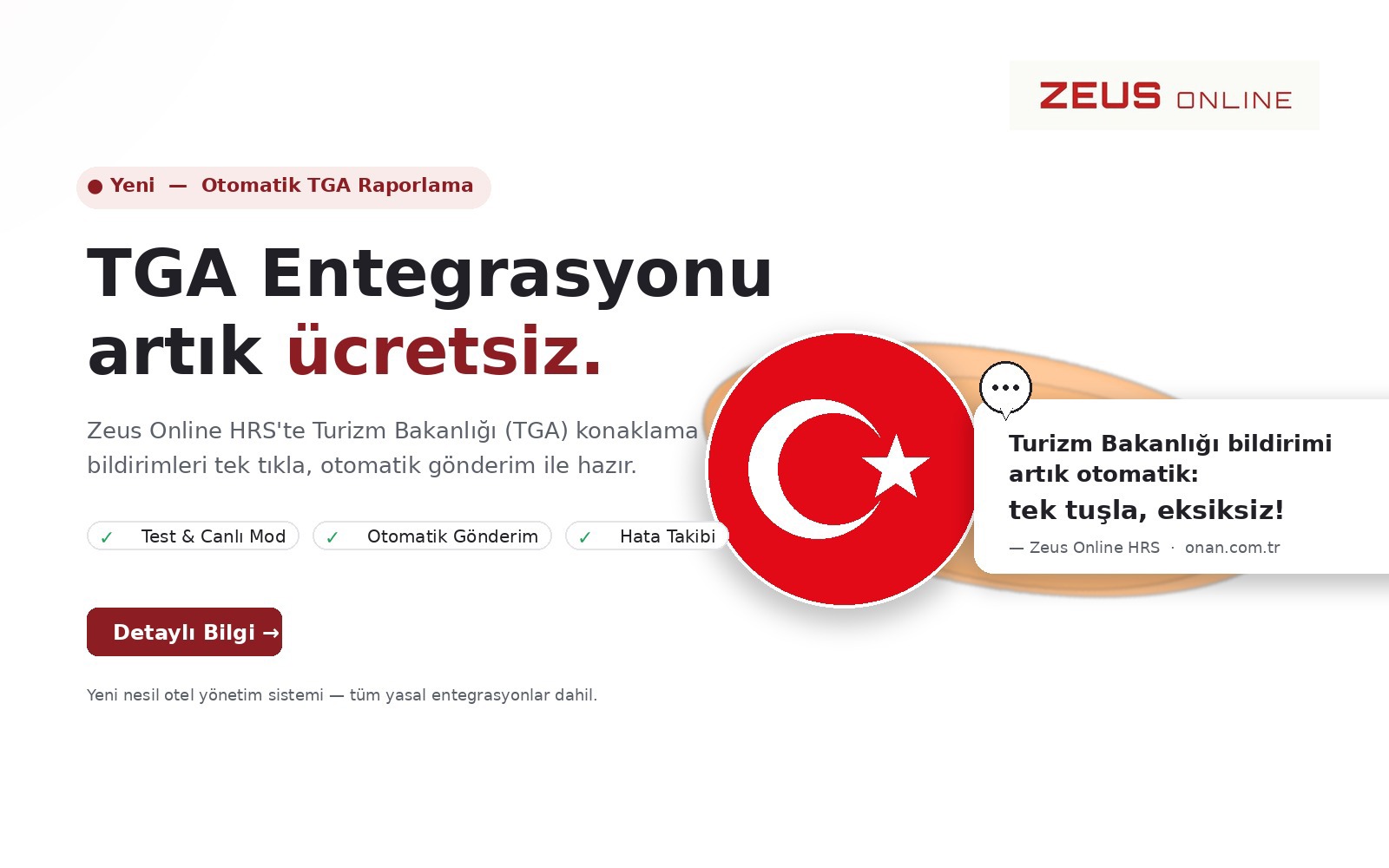 TGA Entegrasyonu Hazır - ÜCRETSİZ